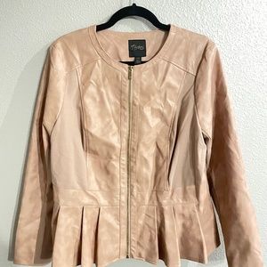 Thalia Sodi light pink faux leather jacket blazer
